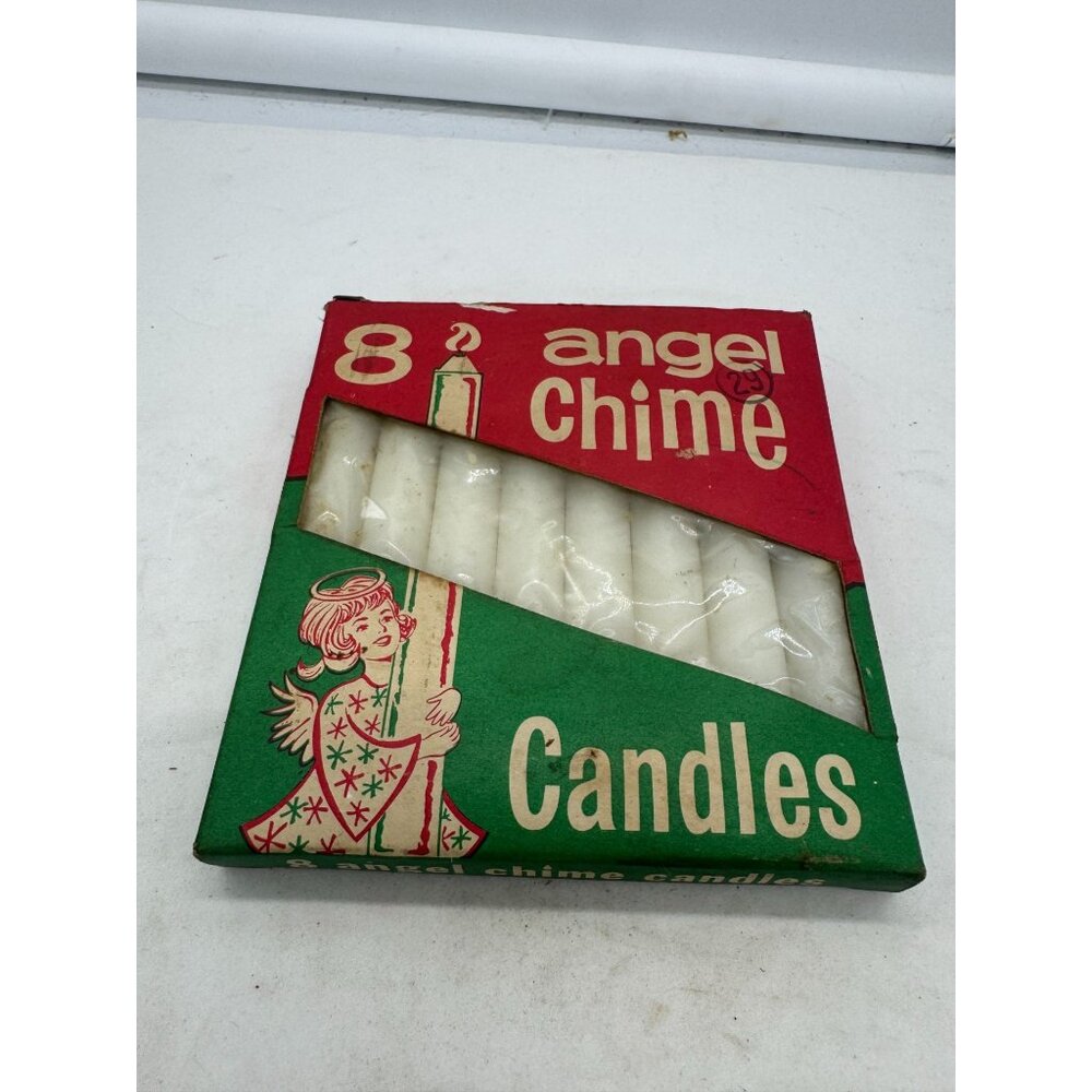 Vintage Angel Chime Candles White 8 Pack NOS Christmas